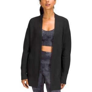 Lululemon Cashlu Sweater Wrap Black Cashmere Cardigan Sz XS/S (4-6)